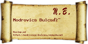 Modrovics Bulcsú névjegykártya